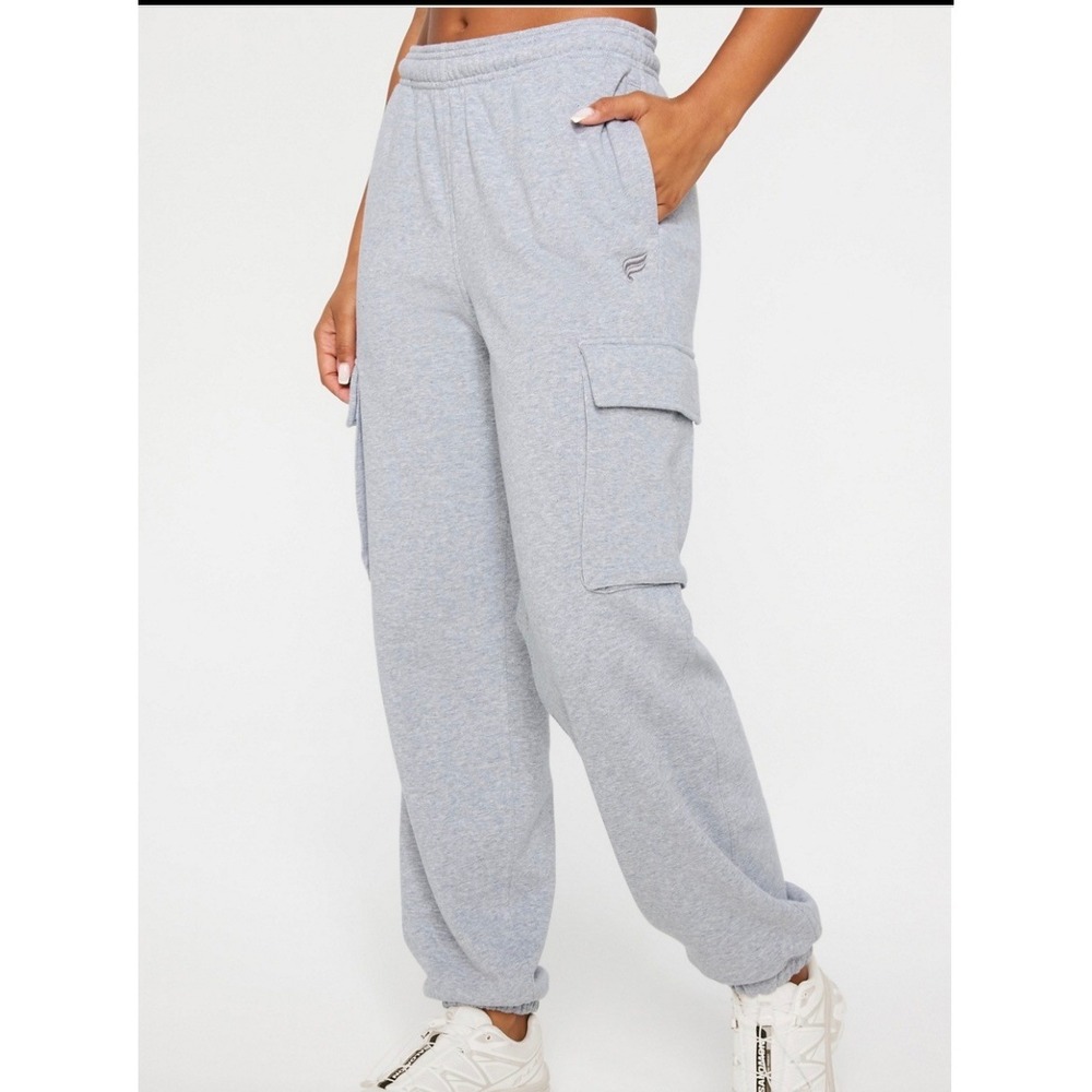 Fabletics Cargo Joggers Women Small Grey NWT High Rise Sweatpants PT2500781